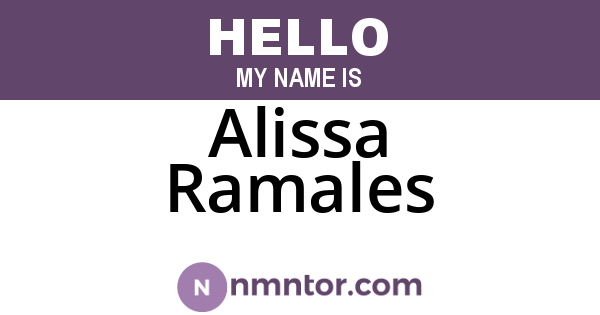 Alissa Ramales