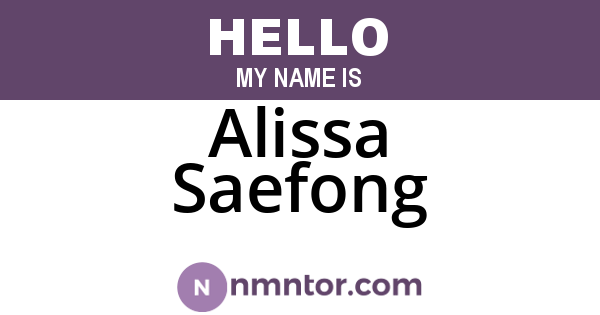 Alissa Saefong