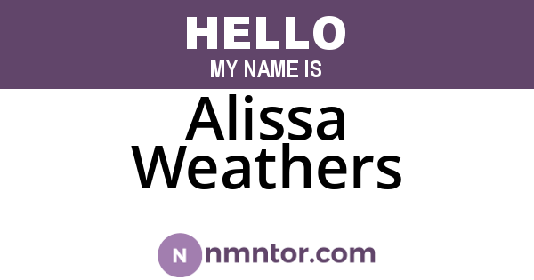 Alissa Weathers