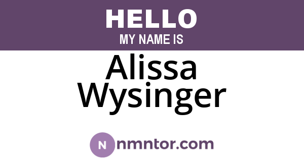Alissa Wysinger