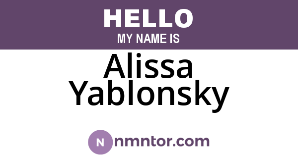 Alissa Yablonsky
