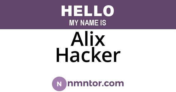 Alix Hacker