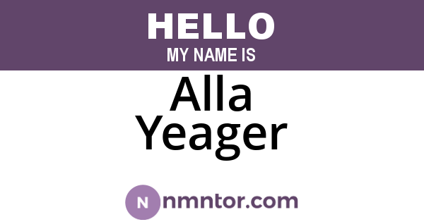Alla Yeager