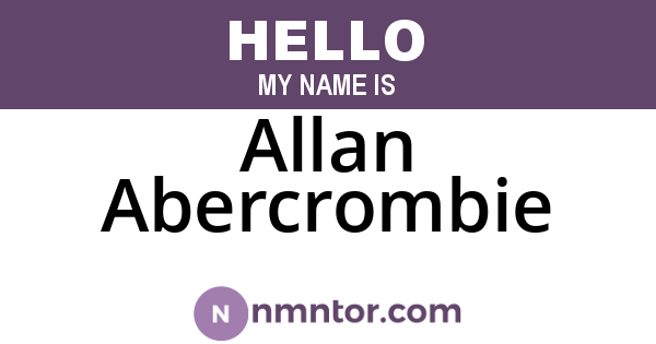 Allan Abercrombie