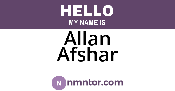 Allan Afshar