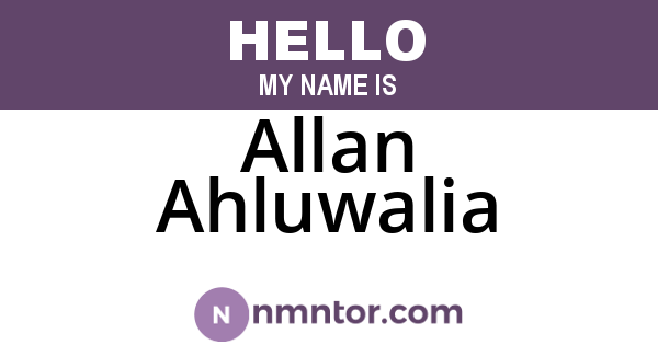 Allan Ahluwalia