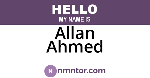 Allan Ahmed