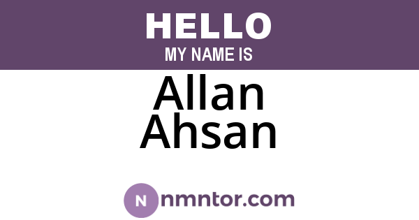 Allan Ahsan