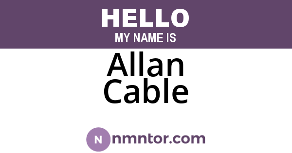 Allan Cable