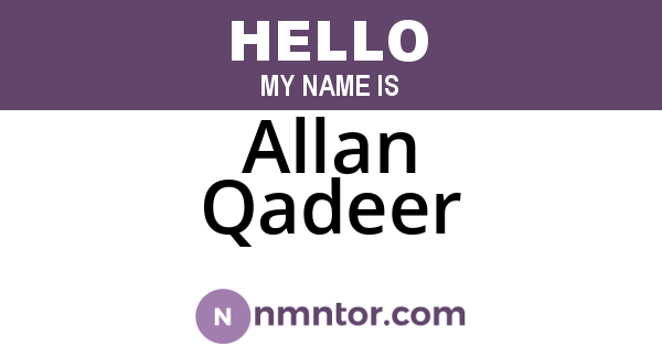 Allan Qadeer
