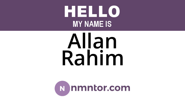 Allan Rahim