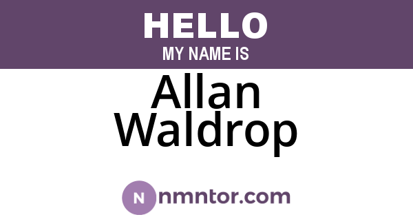 Allan Waldrop