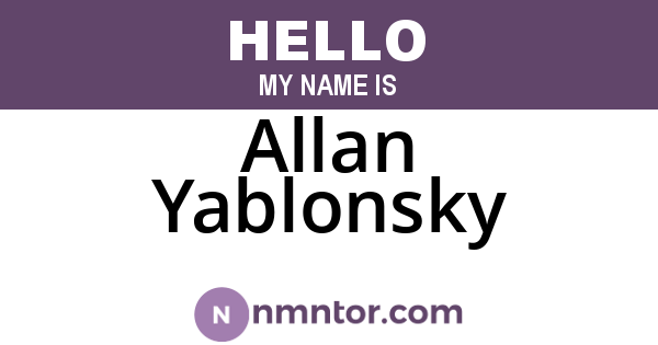 Allan Yablonsky