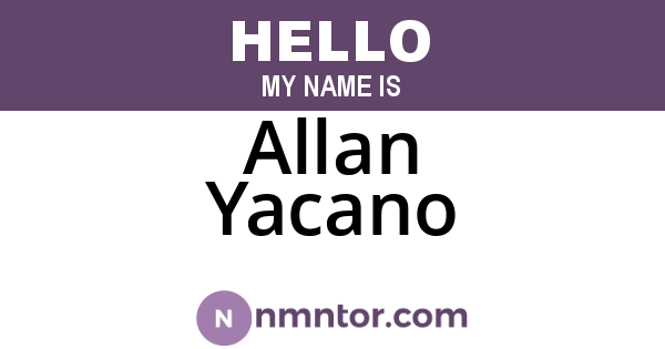 Allan Yacano