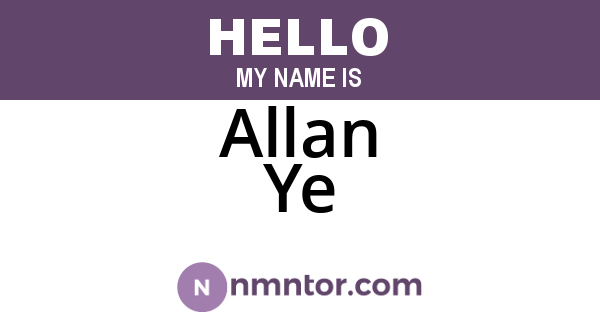 Allan Ye