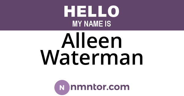 Alleen Waterman