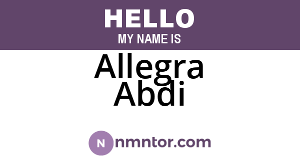 Allegra Abdi