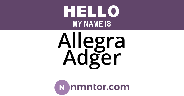 Allegra Adger