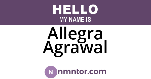 Allegra Agrawal