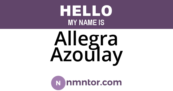 Allegra Azoulay