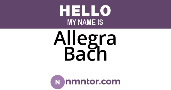 Allegra Bach