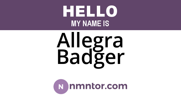 Allegra Badger