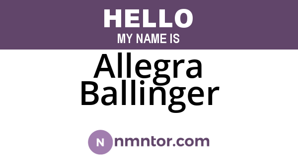 Allegra Ballinger