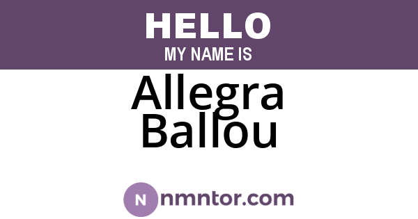 Allegra Ballou