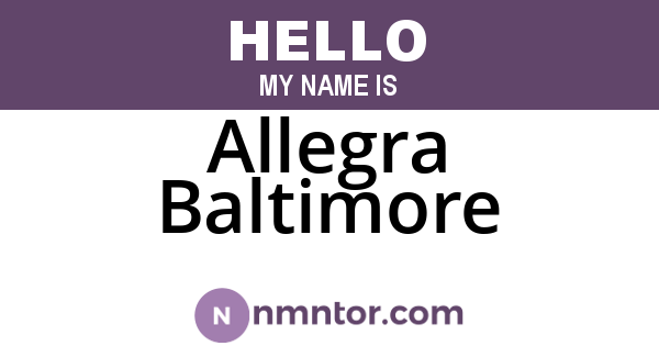 Allegra Baltimore
