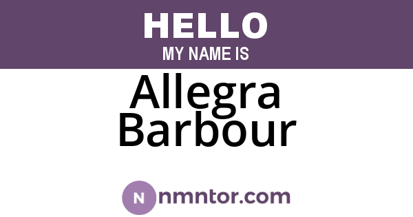 Allegra Barbour