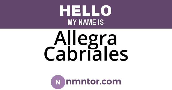 Allegra Cabriales