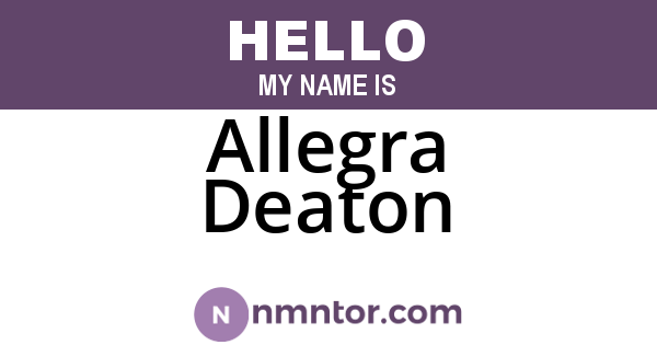 Allegra Deaton