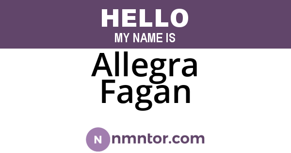 Allegra Fagan