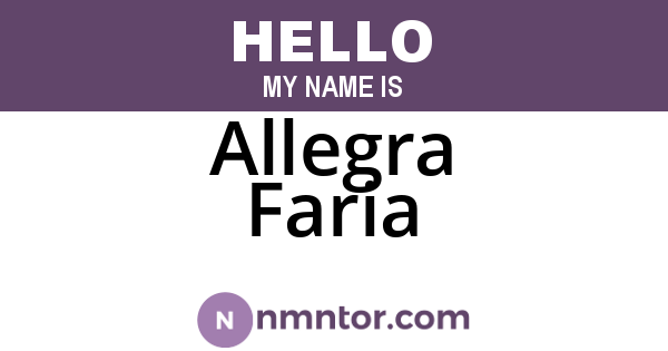 Allegra Faria