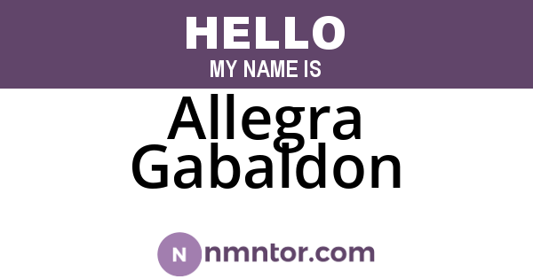 Allegra Gabaldon