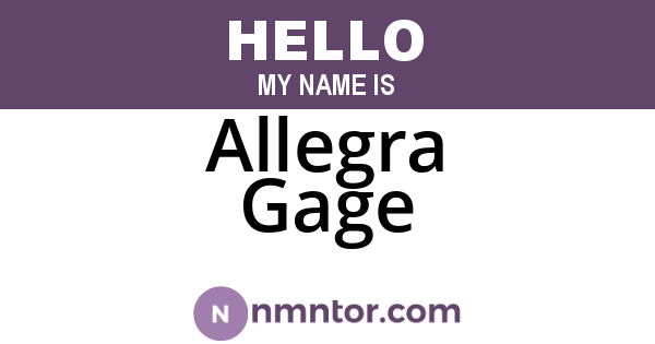 Allegra Gage