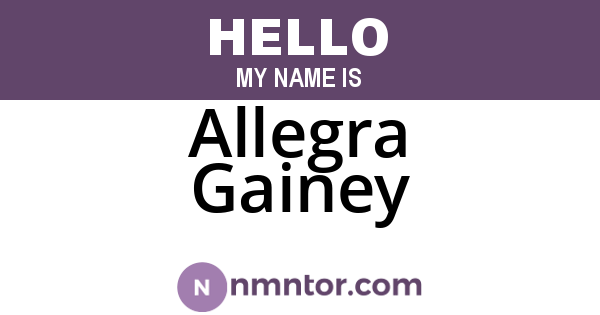 Allegra Gainey