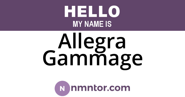 Allegra Gammage