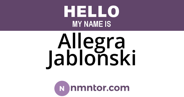 Allegra Jablonski