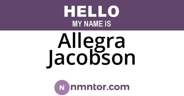 Allegra Jacobson