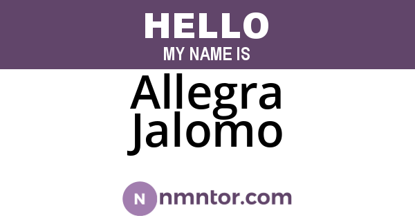 Allegra Jalomo