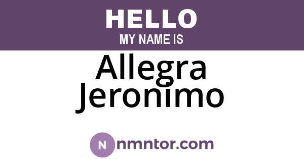 Allegra Jeronimo