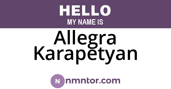 Allegra Karapetyan