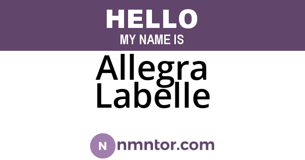 Allegra Labelle