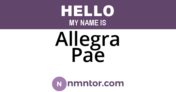 Allegra Pae