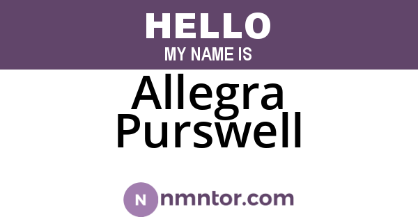 Allegra Purswell