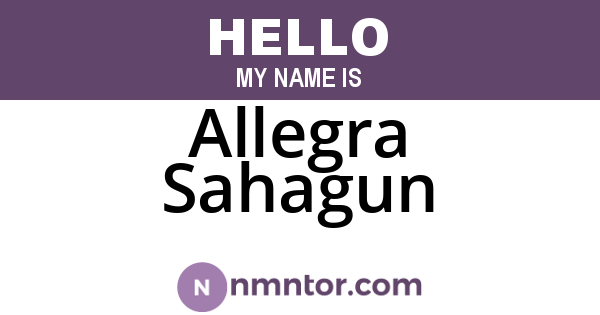 Allegra Sahagun