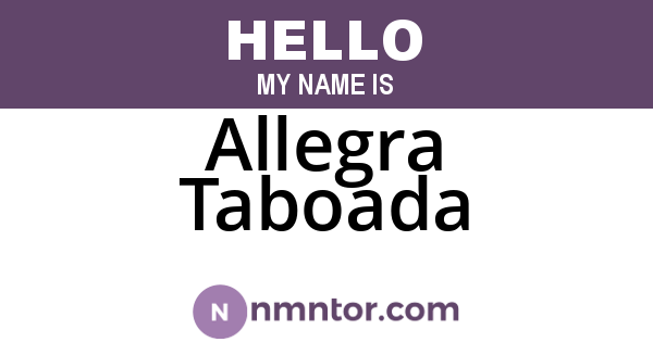 Allegra Taboada