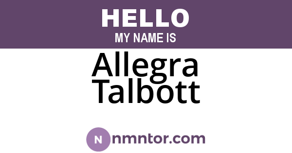 Allegra Talbott