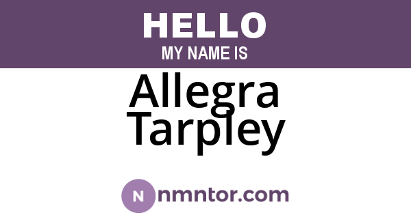 Allegra Tarpley